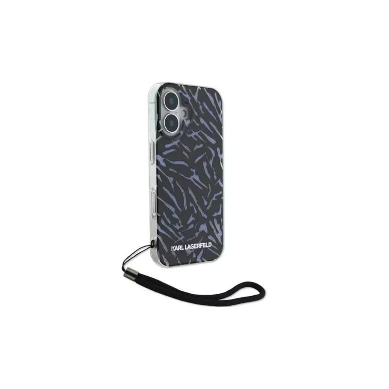Karl Lagerfeld Zebra With Cord case voor Apple iPhone 16 - paars