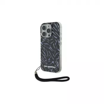 Karl Lagerfeld Zebra With Cord case voor iPhone 16 Pro, paars