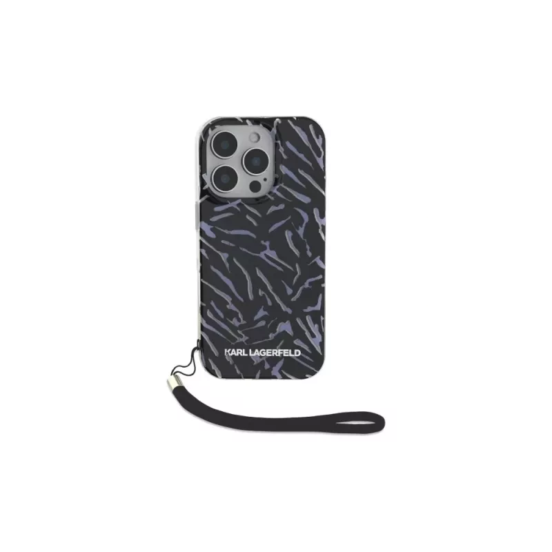 Karl Lagerfeld Zebra With Cord case voor iPhone 16 Pro, paars