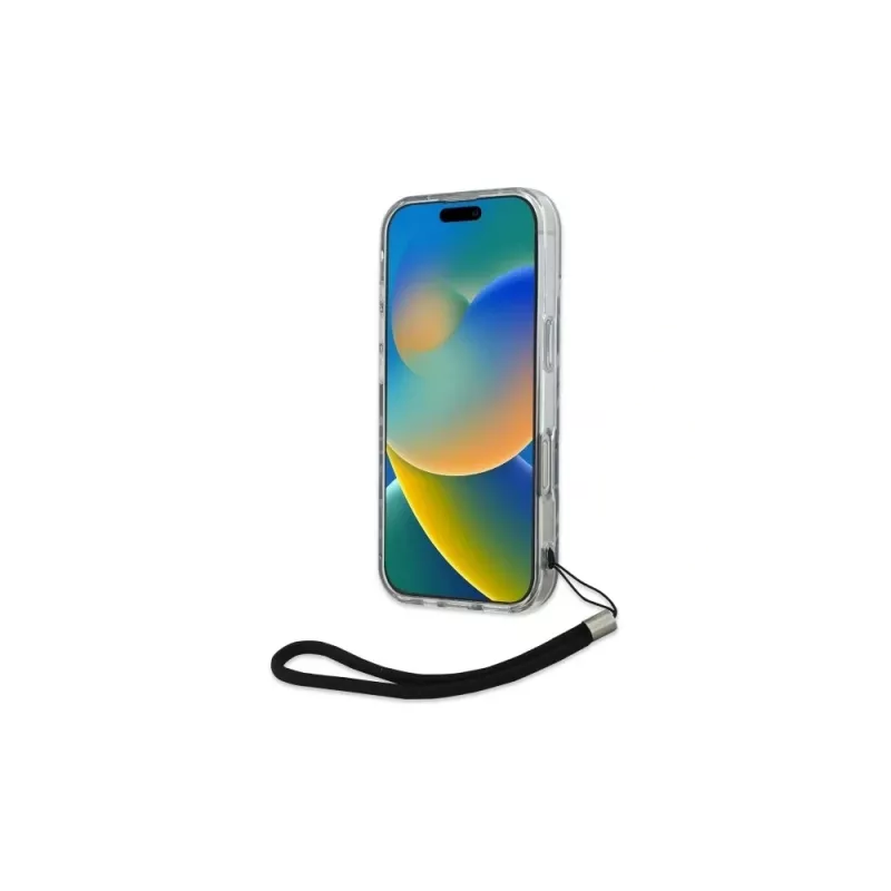 Karl Lagerfeld Zebra With Cord case voor iPhone 16 Pro, paars