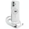Karl Lagerfeld KLHMP16SHCKHNT iPhone 16 hardcase transparant Crossbody IML Karl Head MagSafe