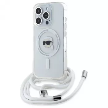 Karl Lagerfeld KLHMP16XHCKHNT iPhone 16 Pro Max 6,9 inch hardcase transparant Crossbody IML Karl Head MagSafe