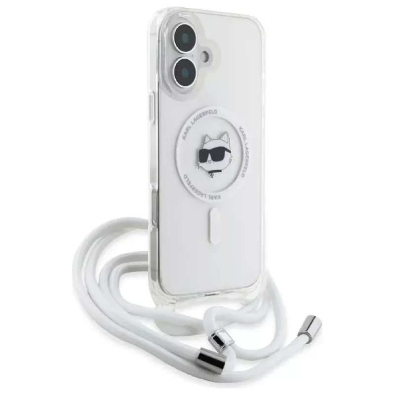 Karl Lagerfeld KLHMP16SHCCHNT iPhone 16 6.1 hardcase transparant IML Choupette Head & Cord MagSafe