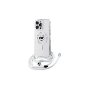 Karl Lagerfeld KLHMP16LHCCHNT iPhone 16 Pro 6.3 hardcase transparant IML Choupette Head & Cord MagSafe