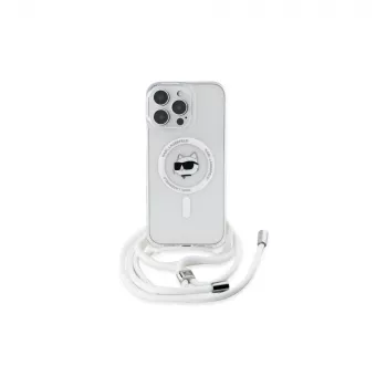 Karl Lagerfeld KLHMP16LHCCHNT iPhone 16 Pro 6.3 hardcase transparant IML Choupette Head & Cord MagSafe