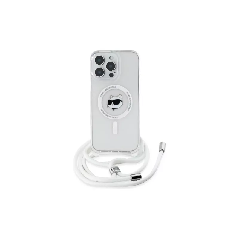 Karl Lagerfeld KLHMP16XHCCHNT iPhone 16 Pro Max 6.9 hardcase transparant IML Choupette Head & Cord MagSafe