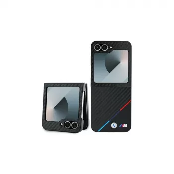 BMW hardcase voor Samsung Galaxy Z Flip6 / Z Flip7 FE - Carbon Tricolor zwart