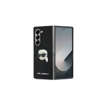 Karl Lagerfeld Saffiano Monogram Head Pin hardcase voor Samsung Galaxy Z Fold6 - zwart