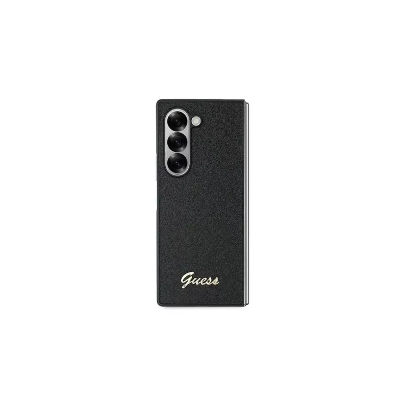 Guess GUHCZFD6HGGSHK Z Fold6 F956 zwarte 4G Glitter Script hardcase