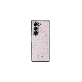Guess GUHCZFD6HGGSHP Hard Case voor Samsung Galaxy Z Fold6 (F956) - roze 4G Glitter Script