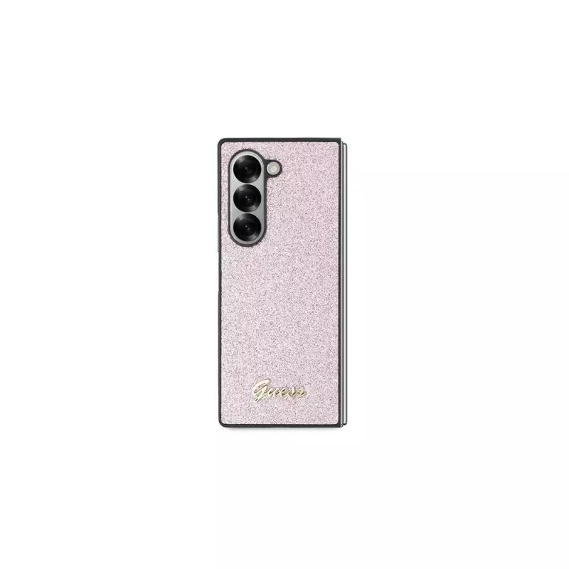 Guess GUHCZFD6HGGSHP Hard Case voor Samsung Galaxy Z Fold6 (F956) - roze 4G Glitter Script