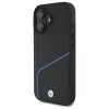 BMW Sign Leather Textured And Line MagSafe hardcase voor Apple iPhone 16 6,1 inch - zwart