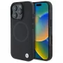 BMW Sign Leather Half Textured hardcase met Circle MagSafe voor Apple iPhone 16 Pro Max 6,9 inch zwart