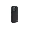 BMW Sign Leather Crossing Lines Pattern Hard Case voor Apple iPhone 16 Pro 6,3 inch zwart