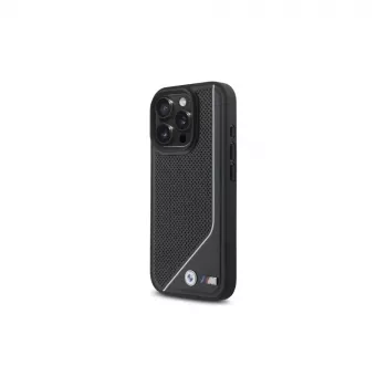 BMW M Perforated Twisted Line MagSafe Hard Case voor iPhone 16 Pro (6,3 inch) - zwart