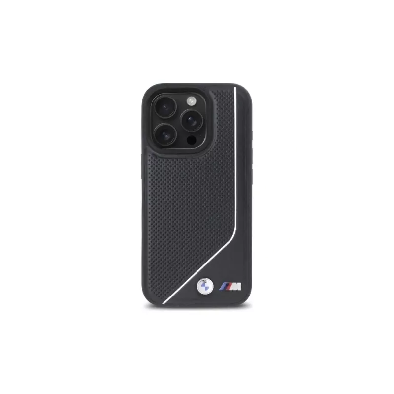 BMW M Perforated Twisted Line MagSafe Hard Case voor iPhone 16 Pro (6,3 inch) - zwart