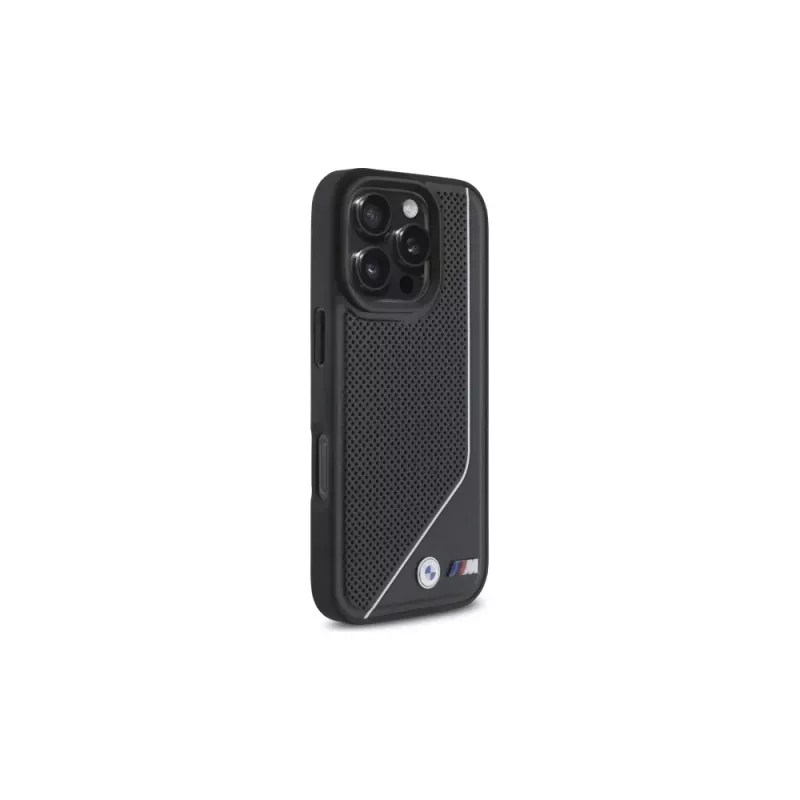 BMW M Perforated Twisted Line MagSafe Hard Case voor iPhone 16 Pro (6,3 inch) - zwart