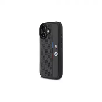 BMW BMHCP16S23PUPVA iPhone 16 6,1 antraciet Hardcase M Perforated Tricolor Detail Line