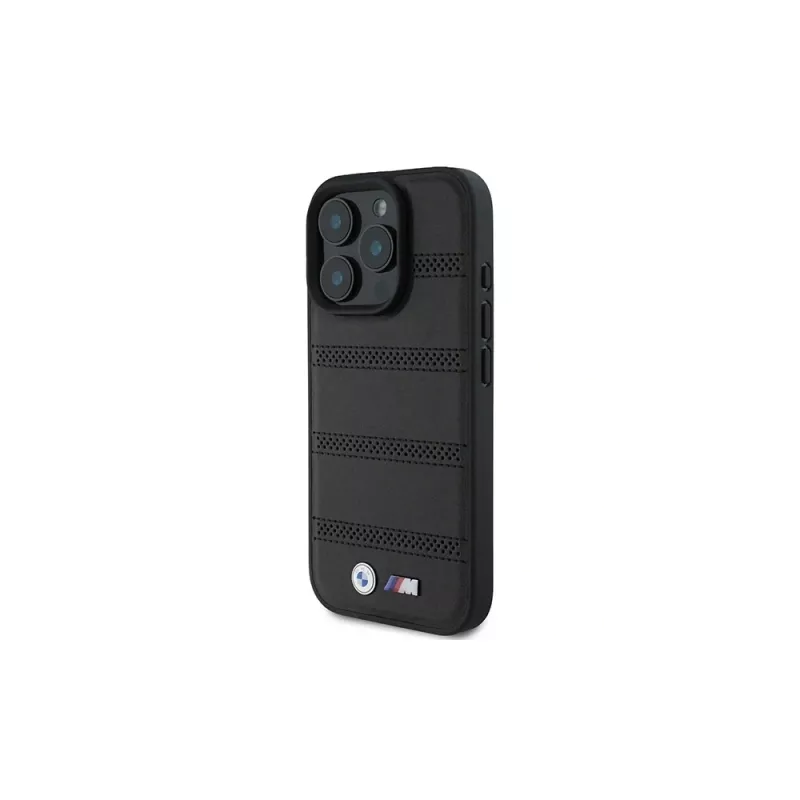 BMW M Perforated And Stitched Line Hardcase voor Apple iPhone 16 Pro 6,3 inch zwart MagSafe