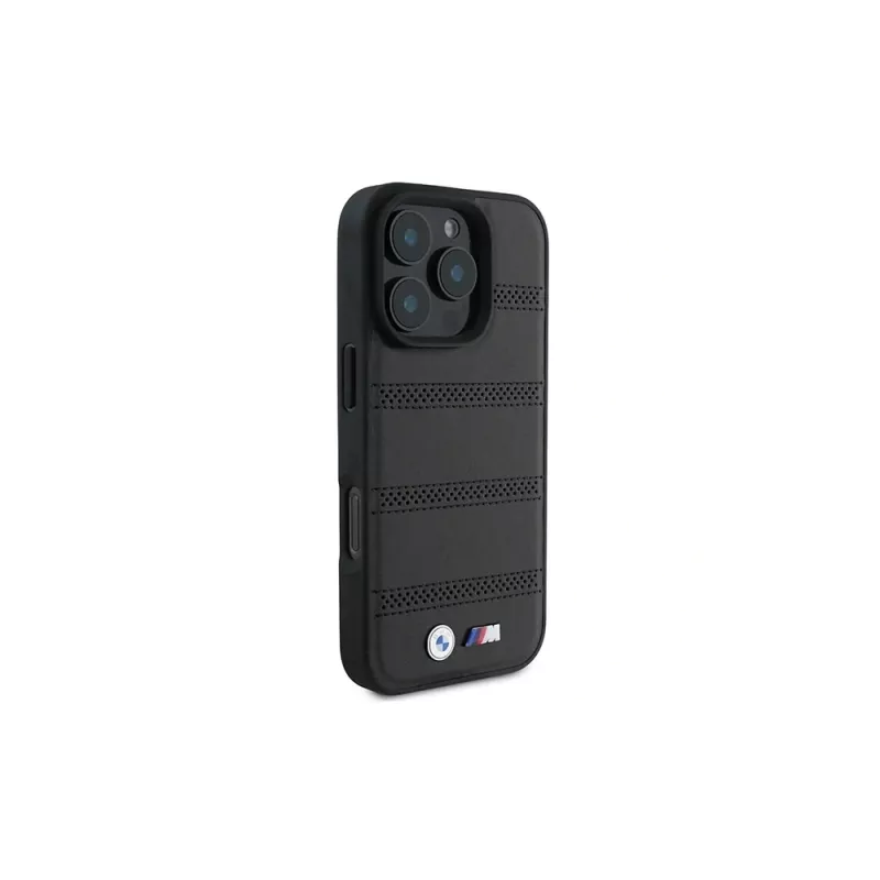 BMW M Perforated And Stitched Line Hardcase voor Apple iPhone 16 Pro 6,3 inch zwart MagSafe
