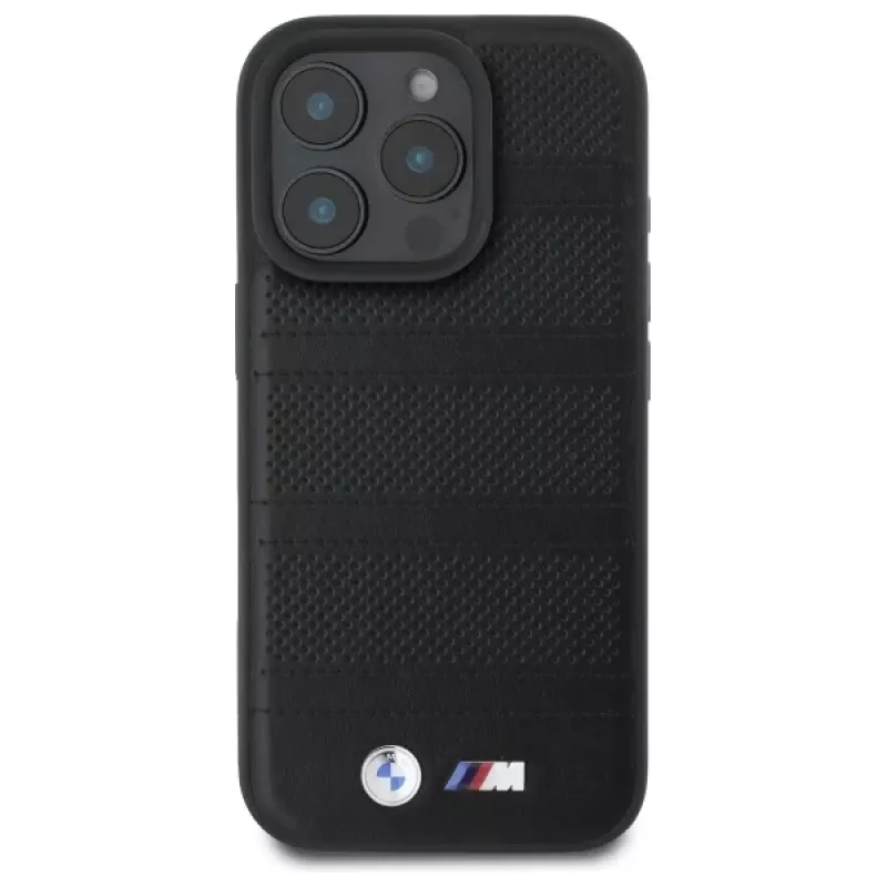 BMW M Perforated And Stitched Line MagSafe Hard Case voor iPhone 16 Pro Max 6,9 zwart