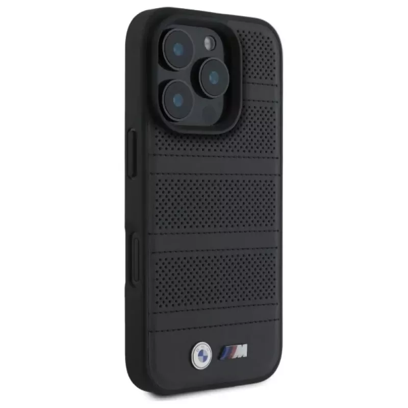 BMW M Perforated And Stitched Line MagSafe Hard Case voor iPhone 16 Pro Max 6,9 zwart