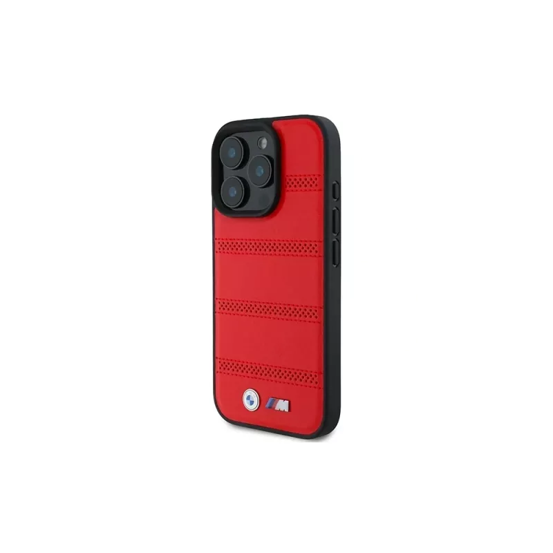 BMW M Collection Perforated and Stitched Line Hardcase voor Apple iPhone 16 Pro 6,3 inch Rood MagSafe