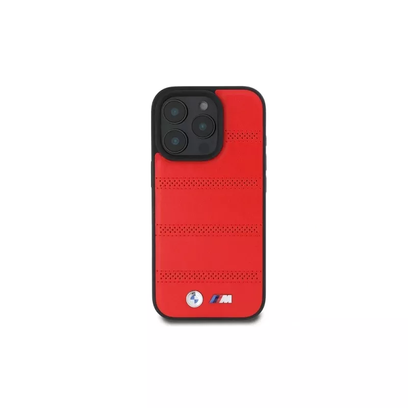 BMW M Collection Perforated and Stitched Line Hardcase voor Apple iPhone 16 Pro 6,3 inch Rood MagSafe