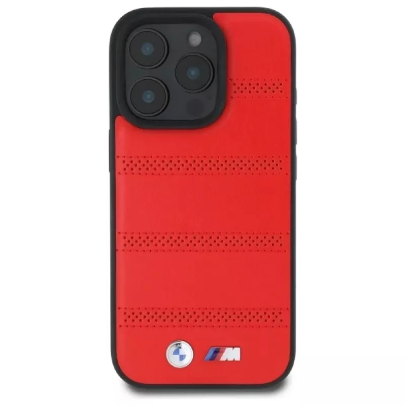 BMW M Collection M Perforated And Stitched Line Hardcase voor iPhone 16 Pro Max 6,9 inch rood MagSafe