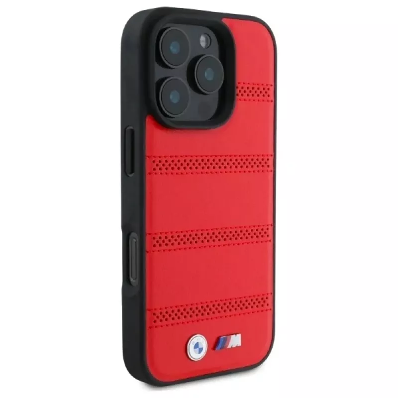 BMW M Collection M Perforated And Stitched Line Hardcase voor iPhone 16 Pro Max 6,9 inch rood MagSafe