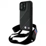 BMW M Edition Carbon Stripe & Strap Hard Case voor iPhone 16 6,1 inch - Zwart