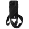 BMW M Edition Carbon Stripe & Strap Hard Case voor Apple iPhone 16 Pro Max 6,9 inch zwart