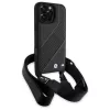 BMW M Edition Carbon Stripe & Strap Hard Case voor Apple iPhone 16 Pro Max 6,9 inch zwart