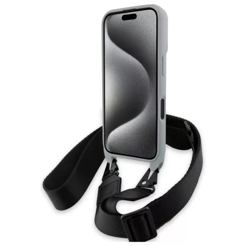 BMW BMHCP16S23PSCCG iPhone 16 6,1 inch Grijs Hardcase M Edition Carbon Stripe & Strap