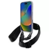 BMW M Edition Carbon Stripe & Strap Hard Case voor iPhone 16 Pro Max 6,9 inch grijs