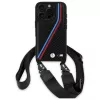 BMW M Edition Carbon Tricolor Lines & Strap Hard Case voor iPhone 16 Pro 6,3 zwart