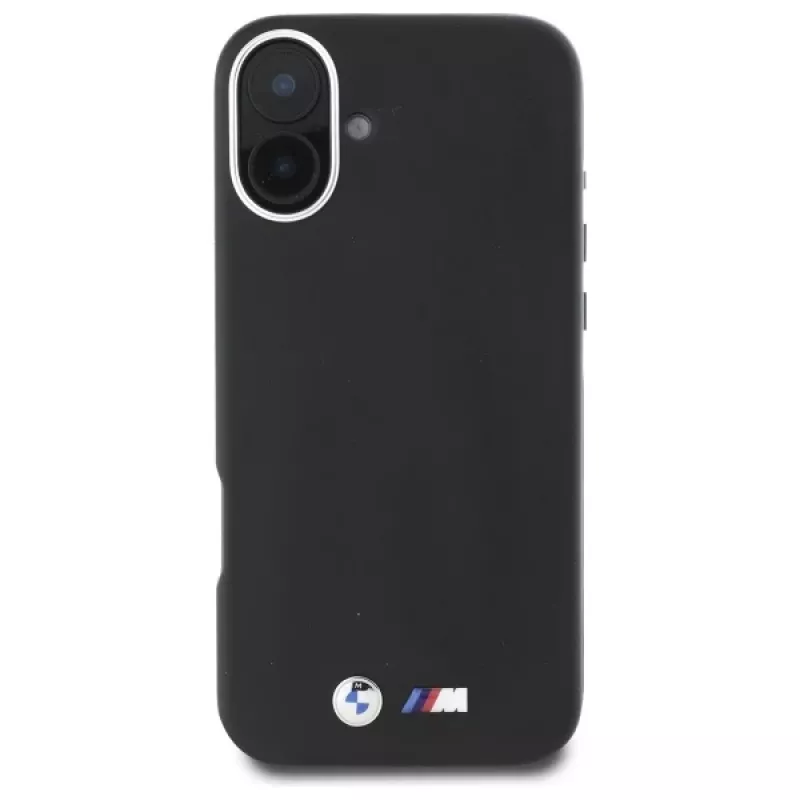 BMW M Collection Smooth Full Wrapped Metal MagSafe Hard Case voor iPhone 16 Plus 6,7 inch - Zwart