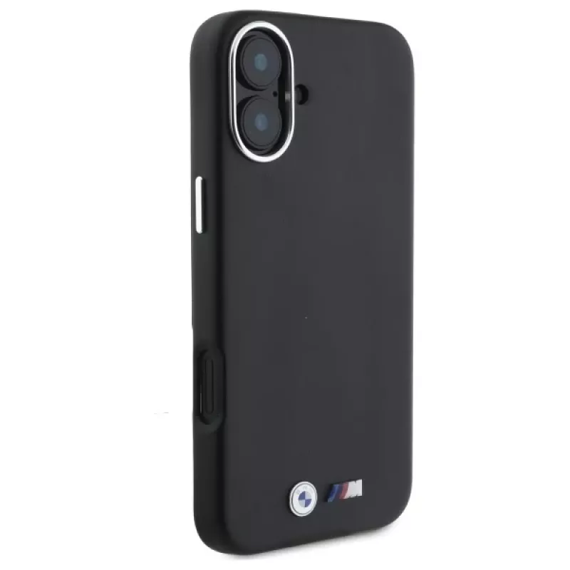 BMW M Collection Smooth Full Wrapped Metal MagSafe Hard Case voor iPhone 16 Plus 6,7 inch - Zwart