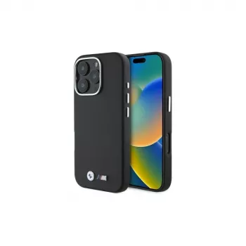 BMW M Collection Smooth Full Wrapped Metal MagSafe Hard Case voor Apple iPhone 16 Pro 6,3 inch - zwart