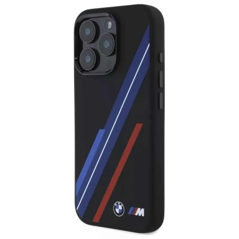 BMW BMHMP16X23SSPK Hardcase siliconen MagSafe Case voor iPhone 16 Pro Max 6,9 inch zwart Random Lines