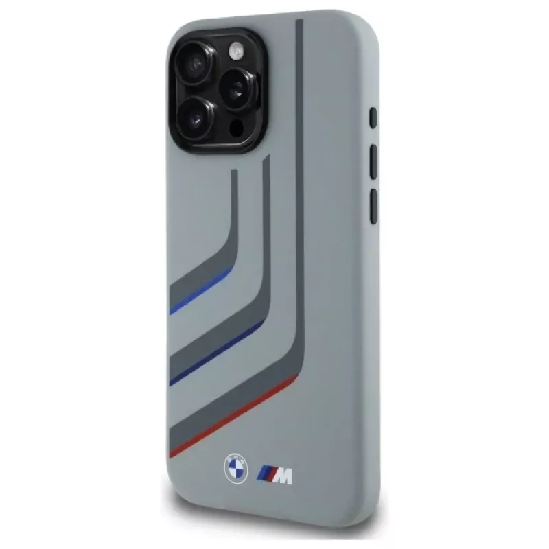 BMW Turning Lines siliconen Hard Case voor Apple iPhone 16 Pro Max 6,9 inch grijs MagSafe