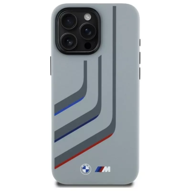 BMW Turning Lines siliconen Hard Case voor Apple iPhone 16 Pro Max 6,9 inch grijs MagSafe