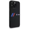 BMW M Collection Siliconen Hardcase met middenstreep MagSafe voor Apple iPhone 16 Pro Max 6,9 inch Zwart