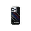 BMW Motorsport IML Random Stripes hardcase voor Apple iPhone 16 Pro 6,3 inch - zwart