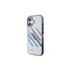 BMW hardcase voor iPhone 16 Plus 6,7 inch grijs Motorsport IML Random Stripes