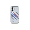 BMW hardcase voor iPhone 16 Plus 6,7 inch grijs Motorsport IML Random Stripes