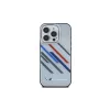 BMW Motorsport Hard Case voor iPhone 16 Pro 6,3 inch Grijs IML Random Stripes