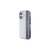 BMW BMHCP16S23HTFEG iPhone 16 6,1 inch grijs hardcase Motorsport IML Vertical Stripe
