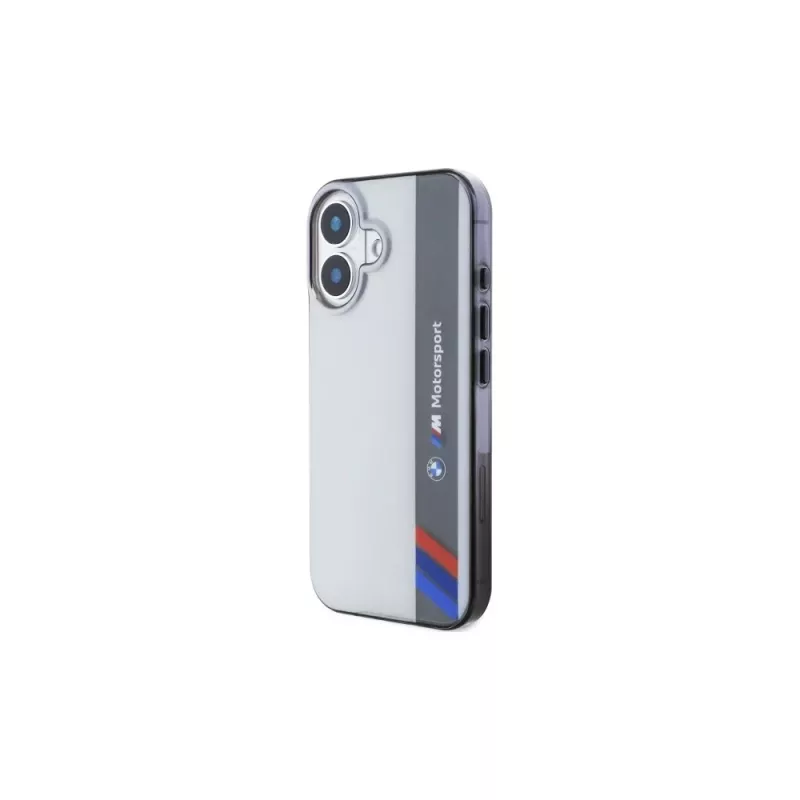 BMW BMHCP16S23HTFEG iPhone 16 6,1 inch grijs hardcase Motorsport IML Vertical Stripe