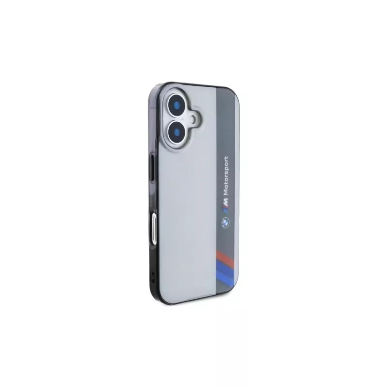 BMW BMHCP16S23HTFEG iPhone 16 6,1 inch grijs hardcase Motorsport IML Vertical Stripe